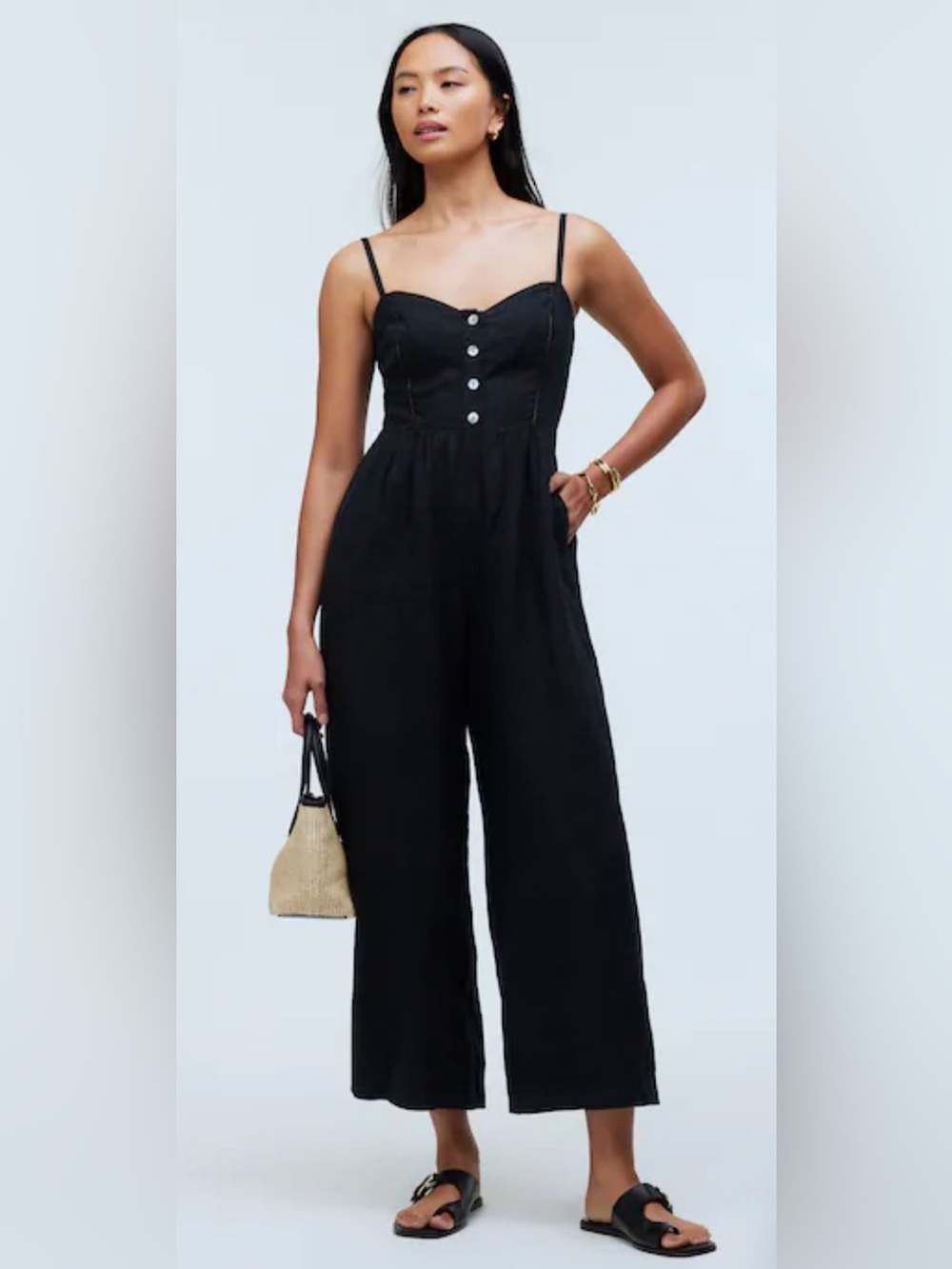 Madewell Wide-Leg Jumpsuit 100% Linen 16 NWT